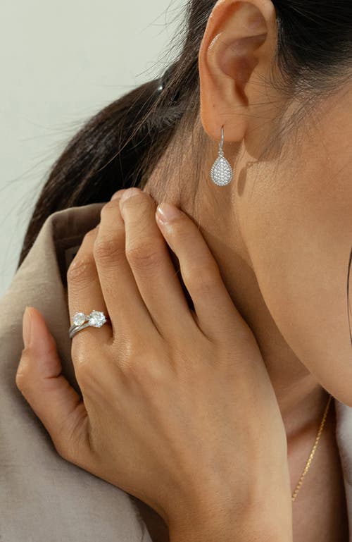 Bearfruit Jewelry Sterling Silver 18k Gold Plated Izzie Small Cubic Zirconia Band Ring In Silver
