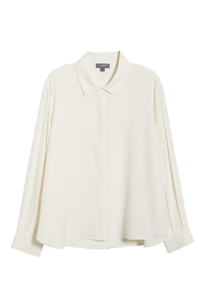 Ivette Pleated Balloon Sleeve Button-Up Shirt, Alternate, color, NATURAL PEARL