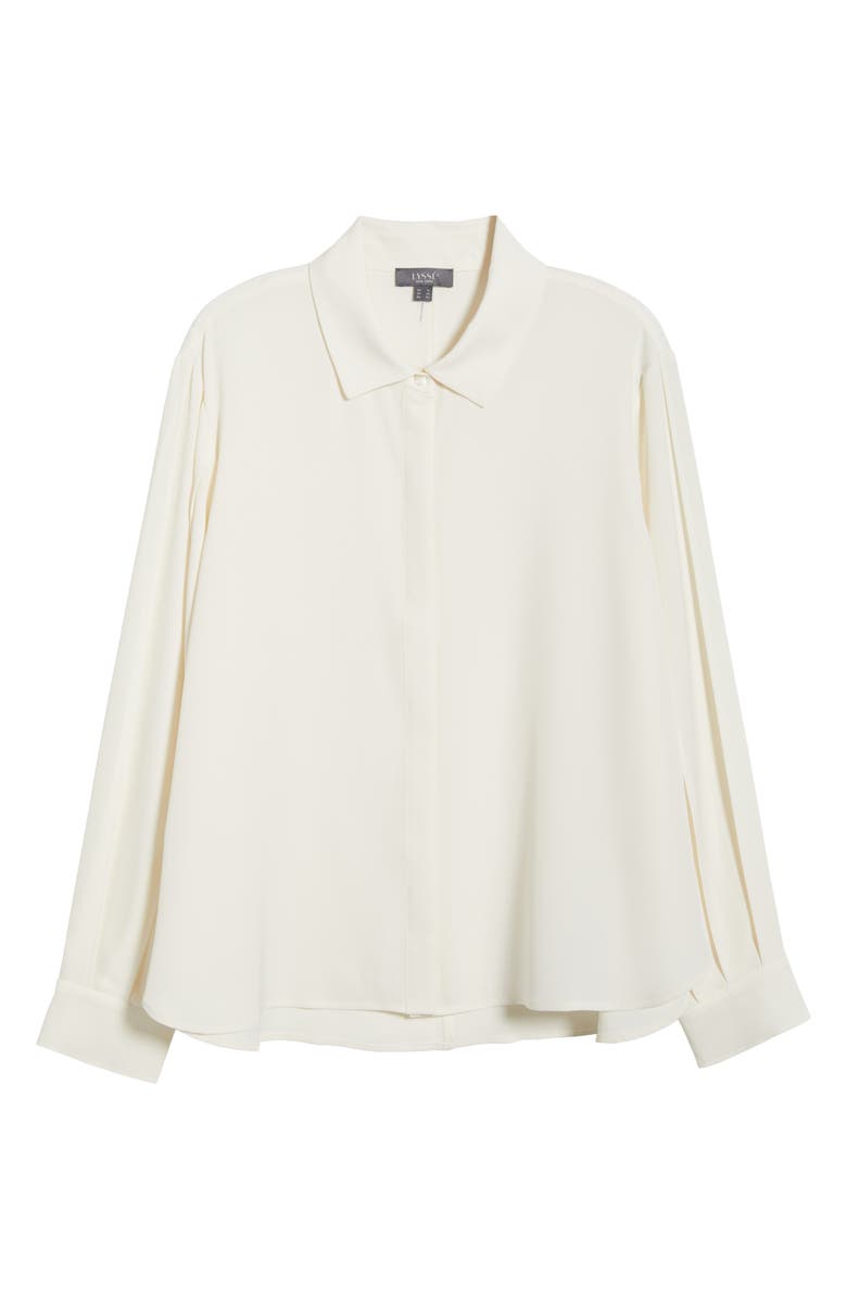 Lysse Ivette Pleated Balloon Sleeve Button-Up Shirt, Alternate, color, Natural Pearl