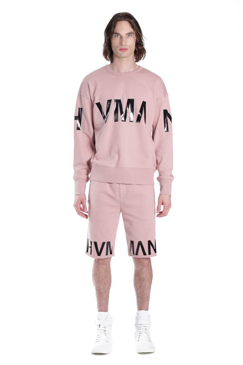 Logo Crewneck Sweatshirt, Alternate, color, DUSTY PINK