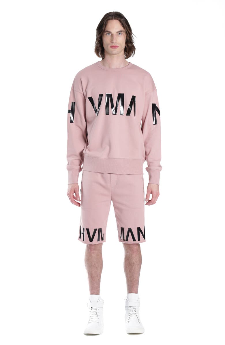 HVMAN Logo Crewneck Sweatshirt, Alternate, color, Dusty Pink