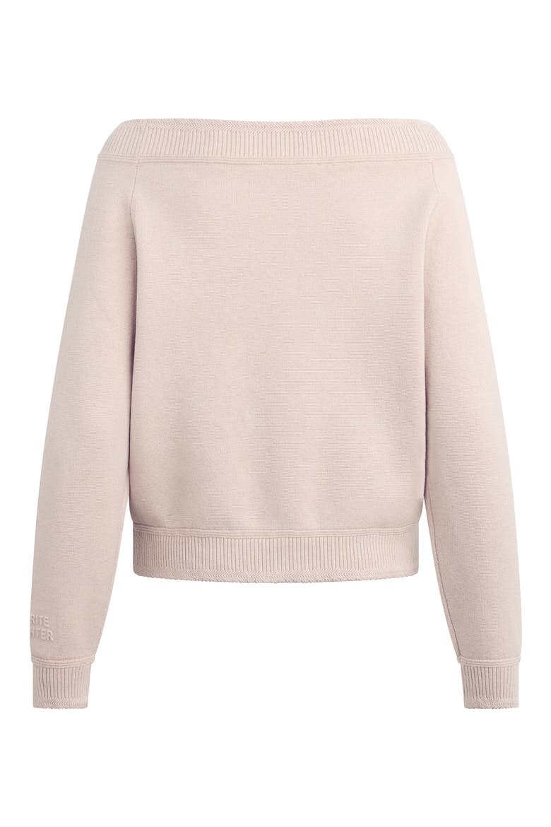 The Staying In One-Shoulder Cotton & Cashmere Pullover, Alternate, color, BLUSH PINK