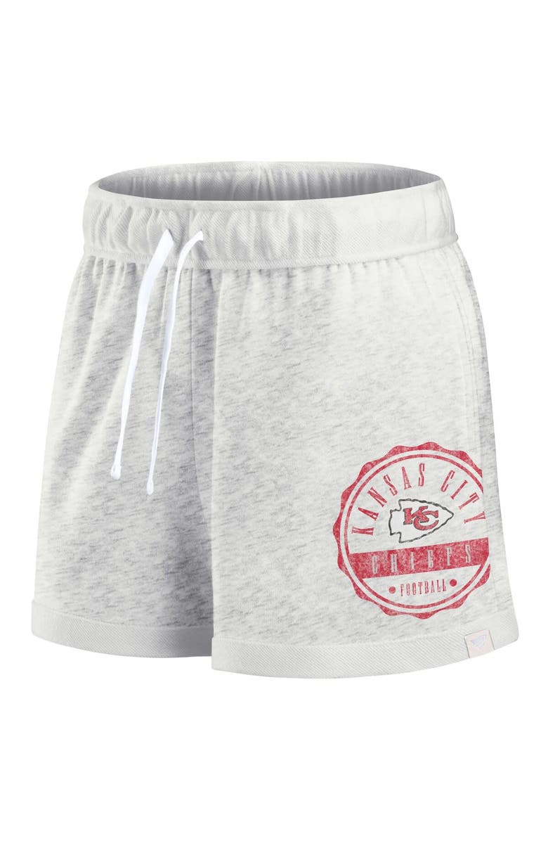 FANATICS Women's Fanatics Branded Oatmeal Kansas City Chiefs Vintage Badge Shorts, Alternate, color, 