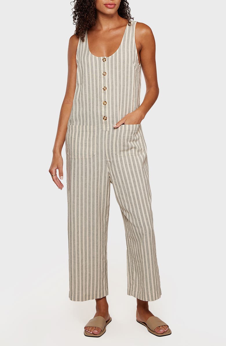 matty m. Francis Straight Leg Linen Blend Jumpsuit, Main, color,