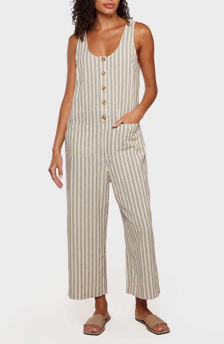 matty m. Francis Straight Leg Linen Blend Jumpsuit