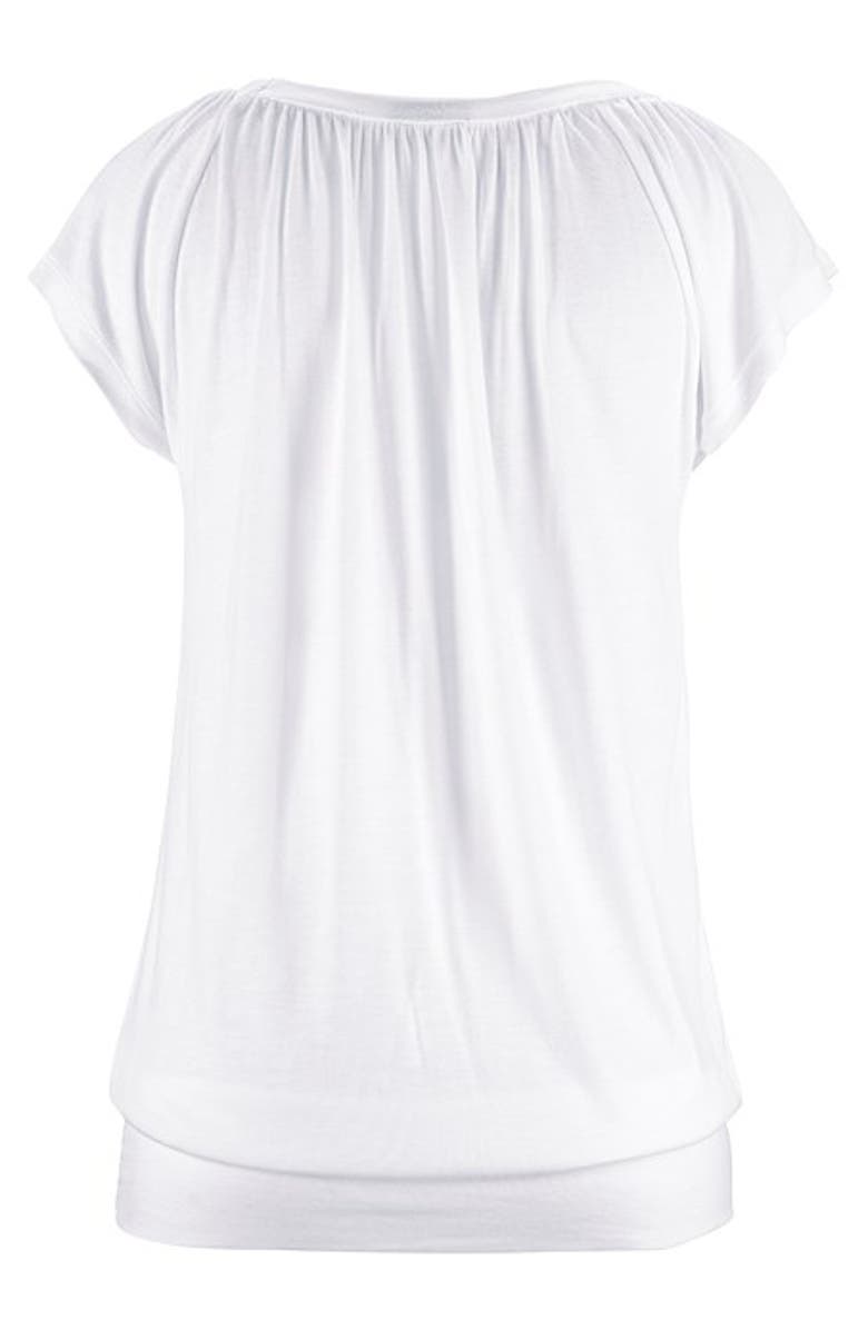 LASCANA Women's Casual V-Neck Top, Alternate, color, White