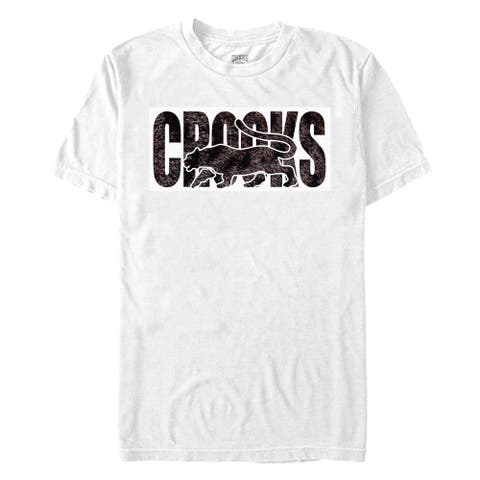 Men's Crooks & Castles Tiger Fur White Print  Graphic T-Shirt