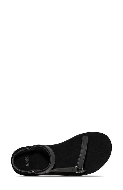 Teva Original Universal Slim Leather Sandal In Black