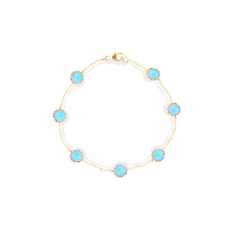 Found Cabochon Station Bracelet