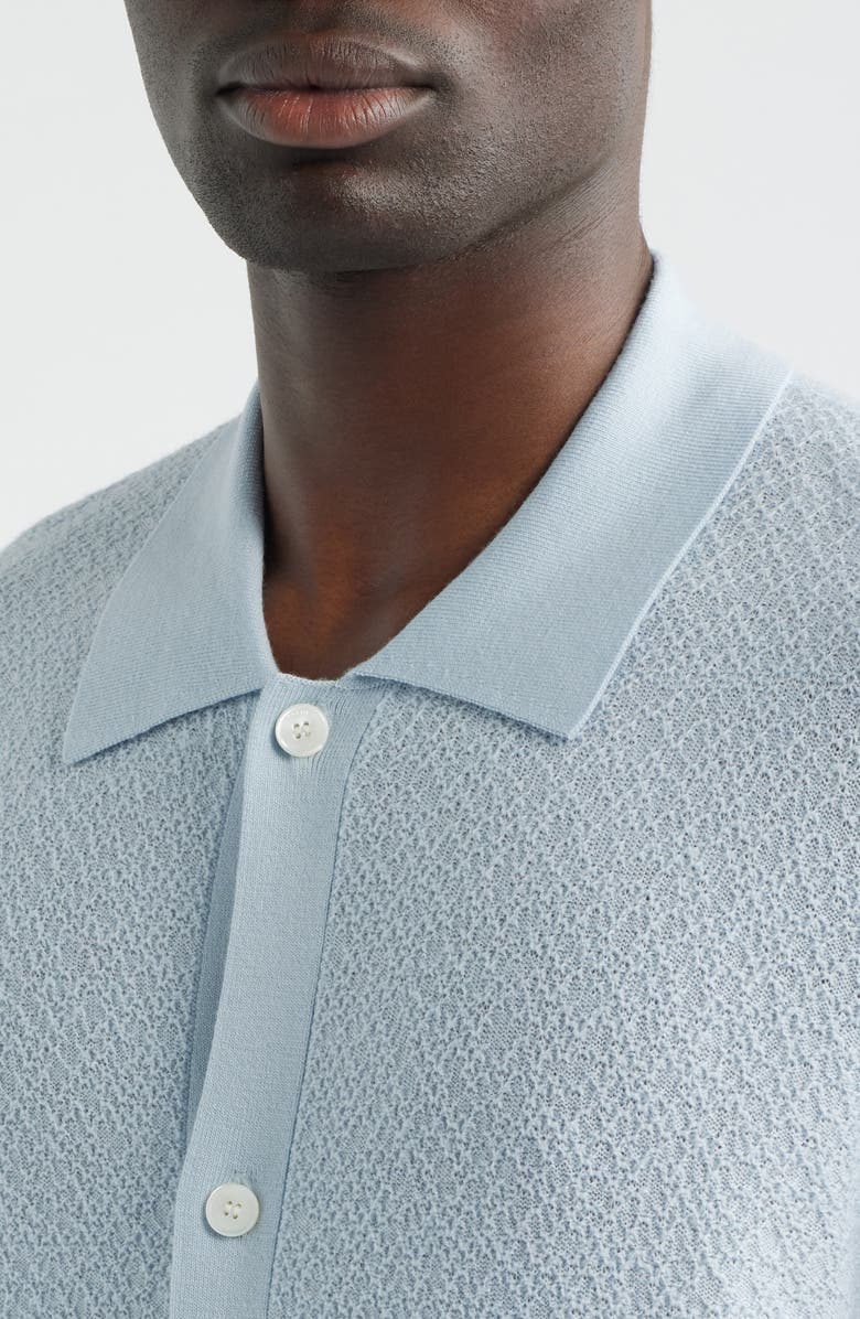 FRAME Short Sleeve Wool Cardigan, Alternate, color, Pale Blue