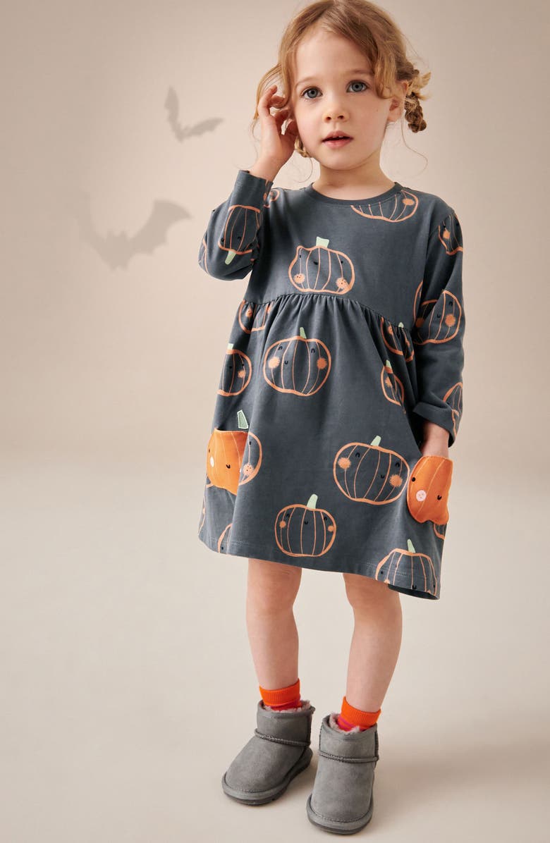 NEXT Kids' Pumpkin Pocket Dress, Alternate, color,