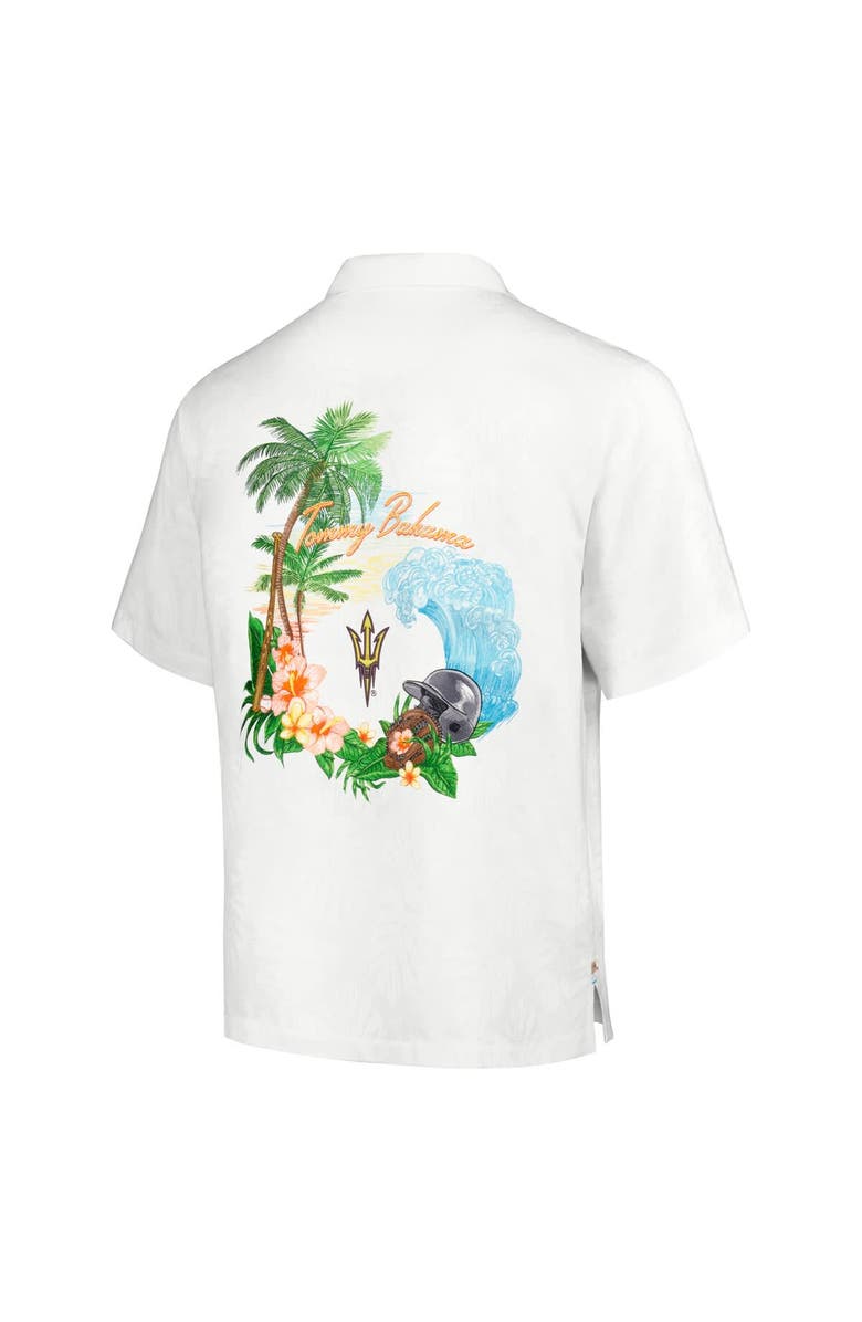 Tommy Bahama Men's Tommy Bahama White Arizona State Sun Devils Castaway Game Camp Button-Up Shirt, Alternate, color, 