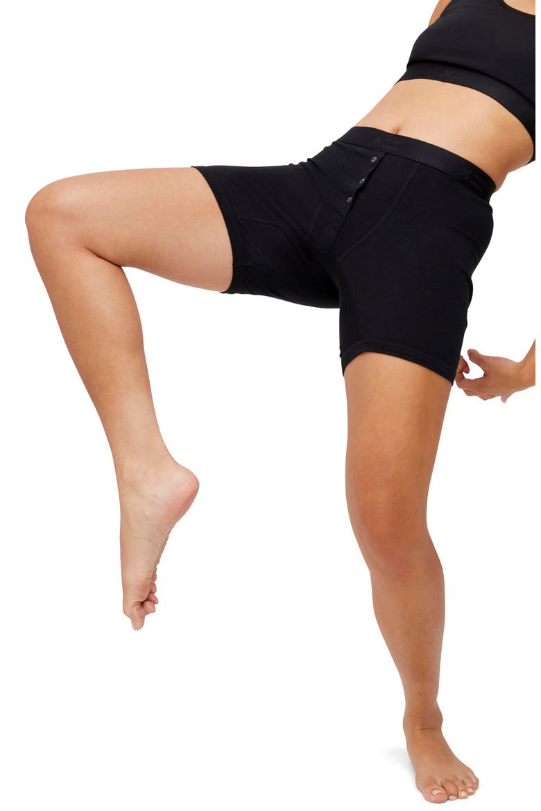 6-Inch Stretch Cotton Boxer Briefs, Alternate, color, X BLACK