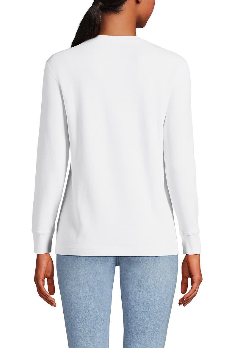 Long Sleeve Cotton Interlock Crew T-Shirt, Alternate, color, White