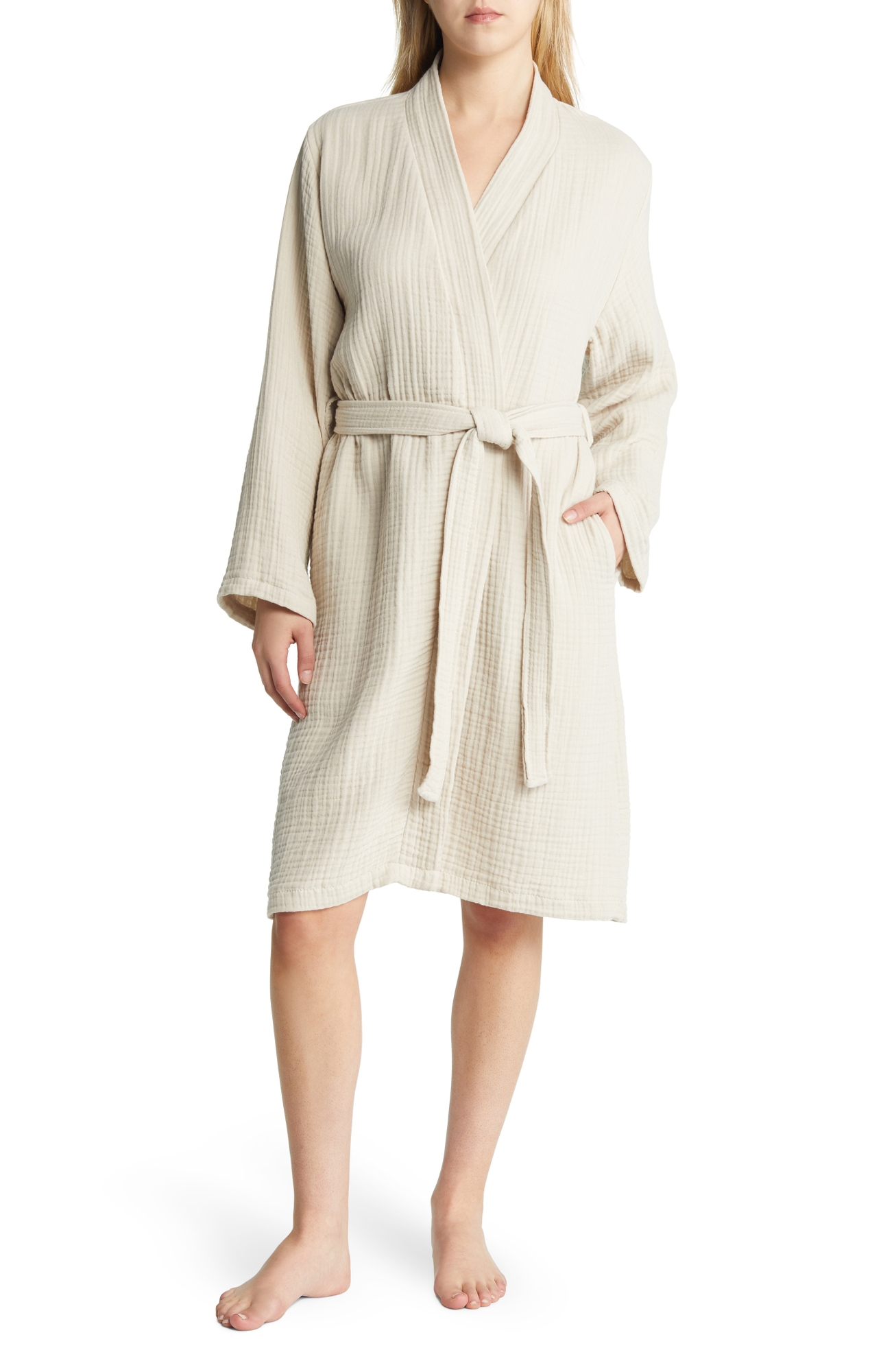 Parachute Gender Inclusive Cloud Cotton Robe - Bone, Medium