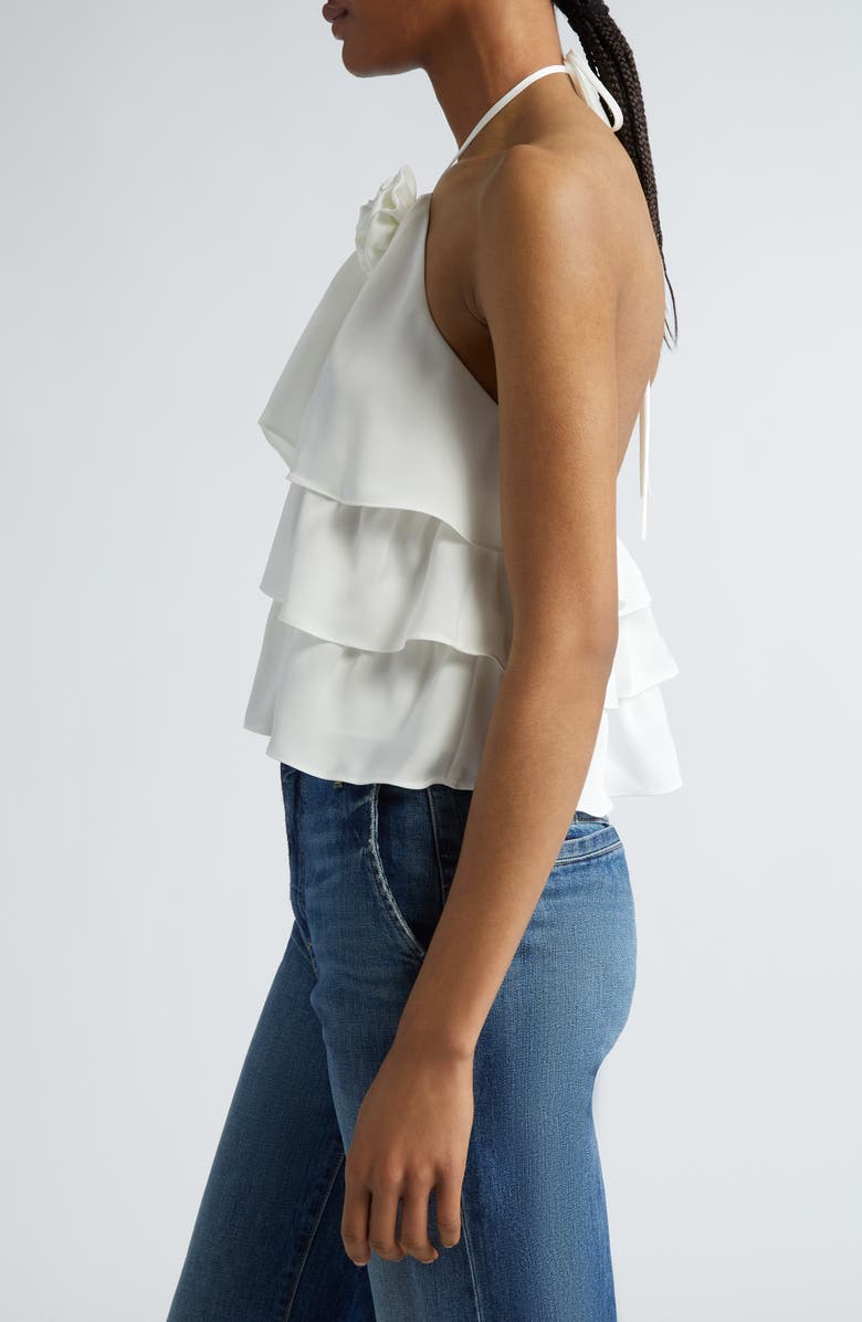 Ramy Brook Minnie Tiered Ruffle Halter Top, Alternate, color, Ivory