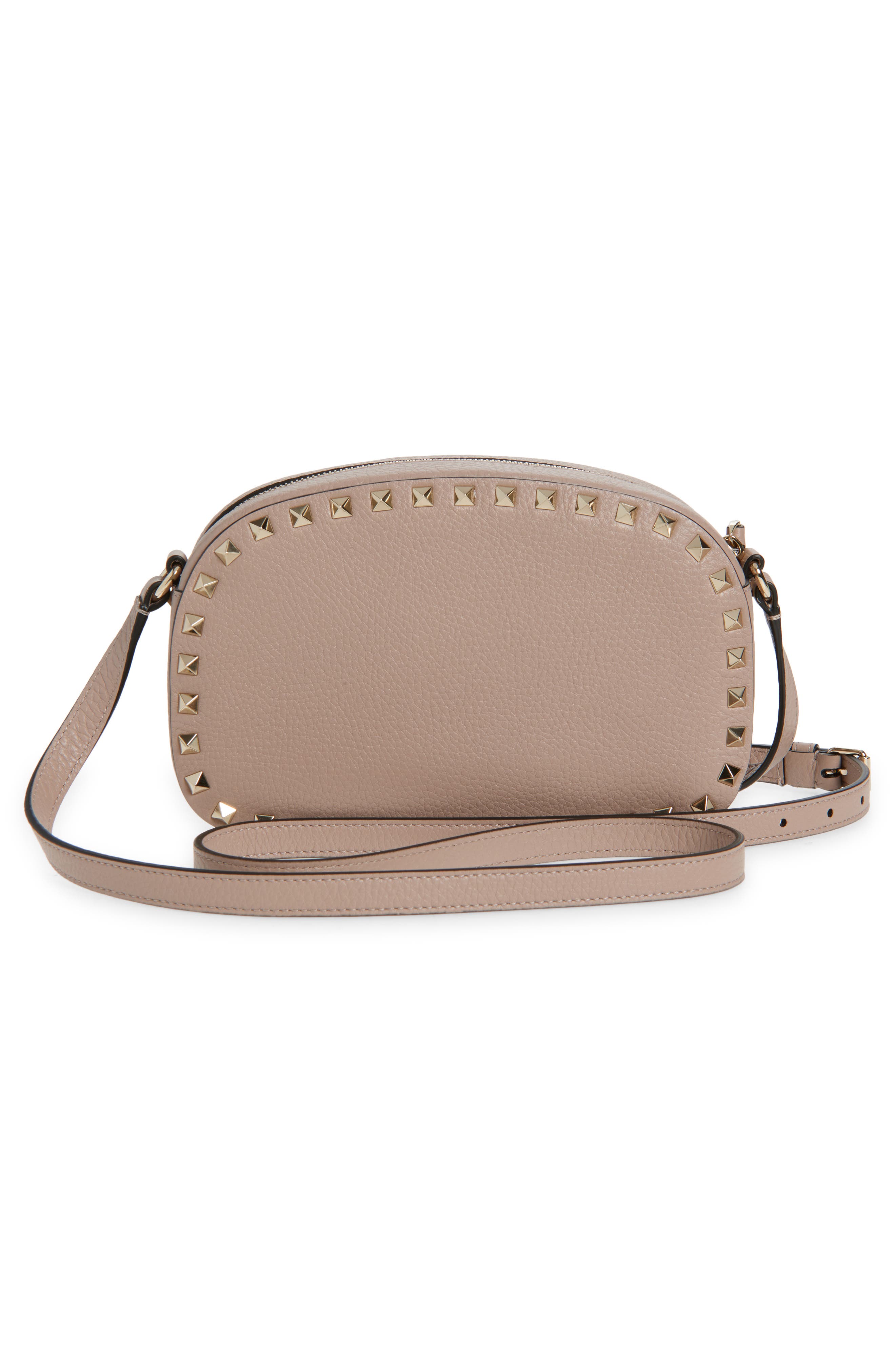 Valentino Garavani Rockstud Crossbody Camera Bag, Alternate, color, Poudre