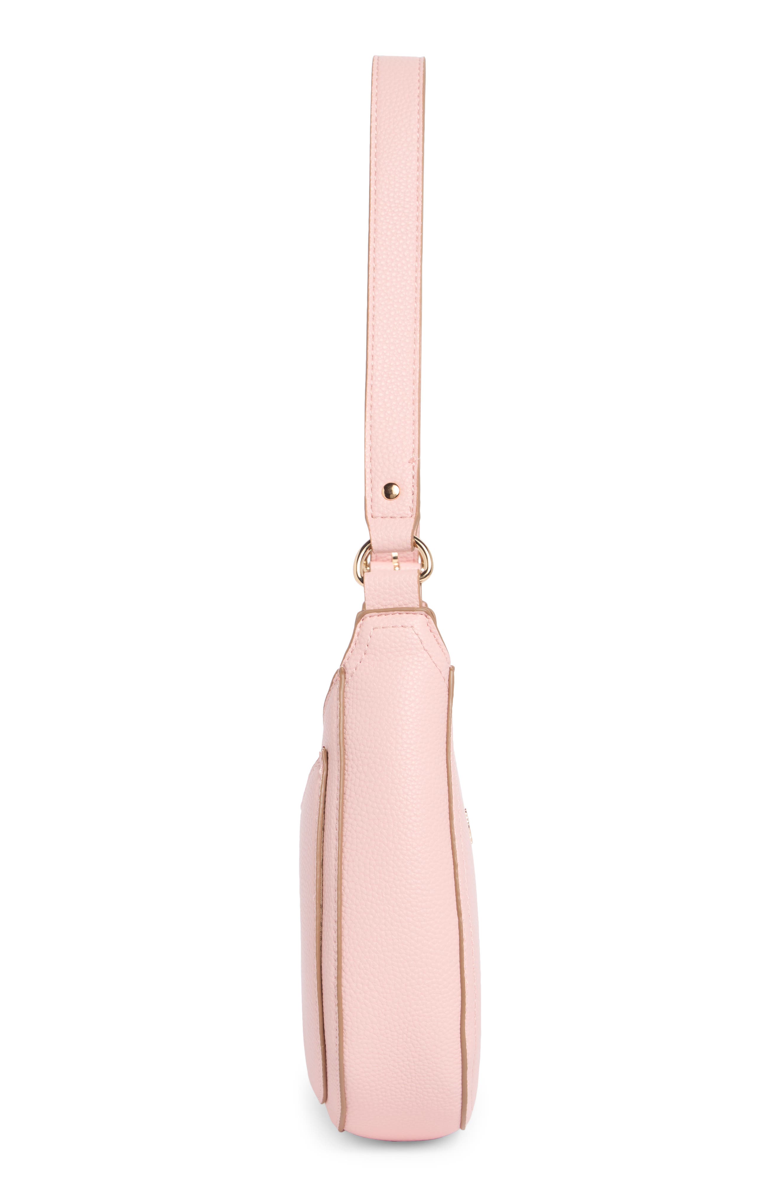 Nanette Lepore Crescent Faux Leather Shoulder Bag, Alternate, color, Peachy Pink