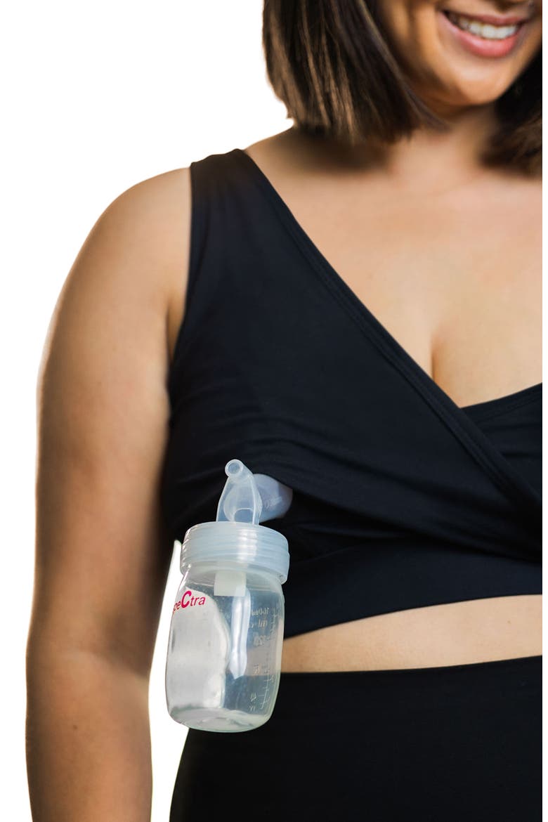 Everyday Luxe Maternity/Nursing Pumping Wireless Bra, Alternate, color, BLACK