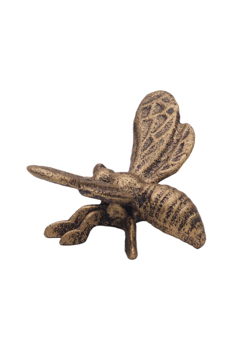 Gold Bumble Bee Iron Metal Small Decorative Figurine, Alternate, color, Gold