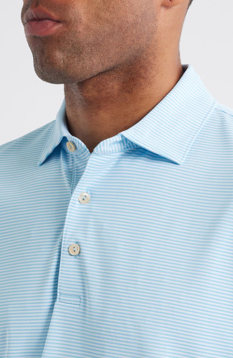 Peter Millar Candor Stripe Mesh Performance Polo, Alternate, color, Seaport Blue