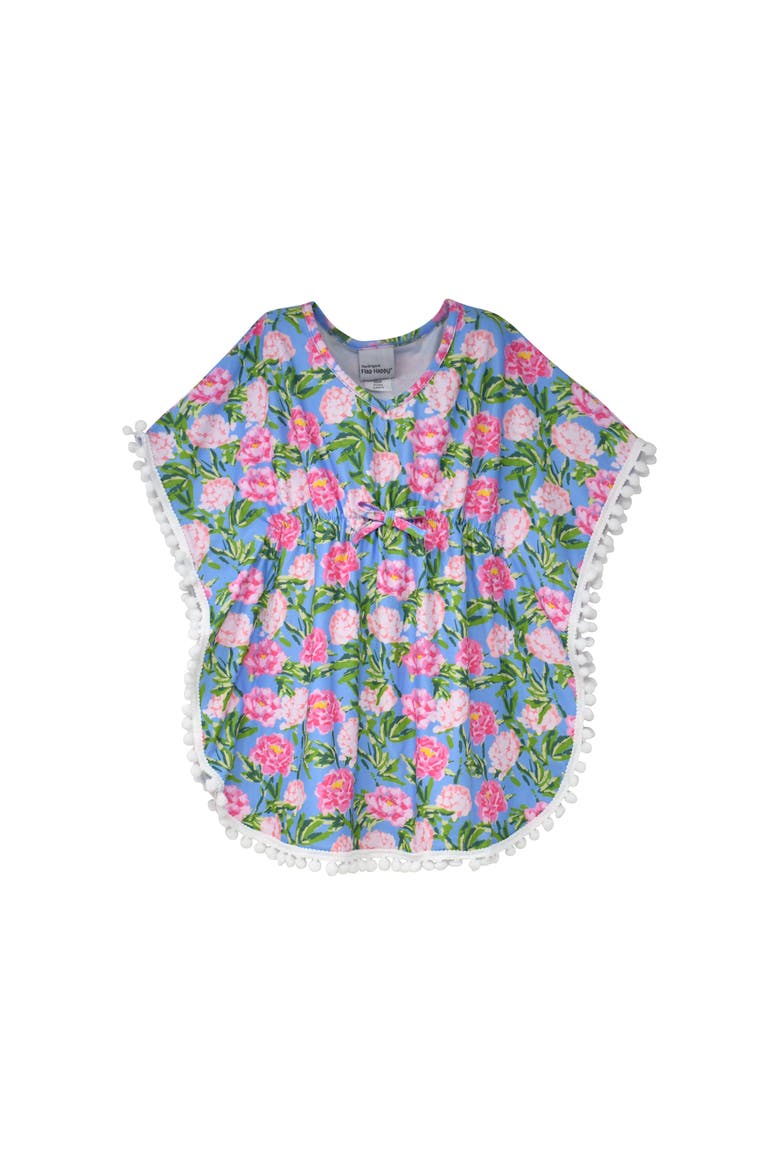 Triple Brushed Girls UPF 50+ Kaia Beach Swim Cover-Up, Main, color, Peony Patch