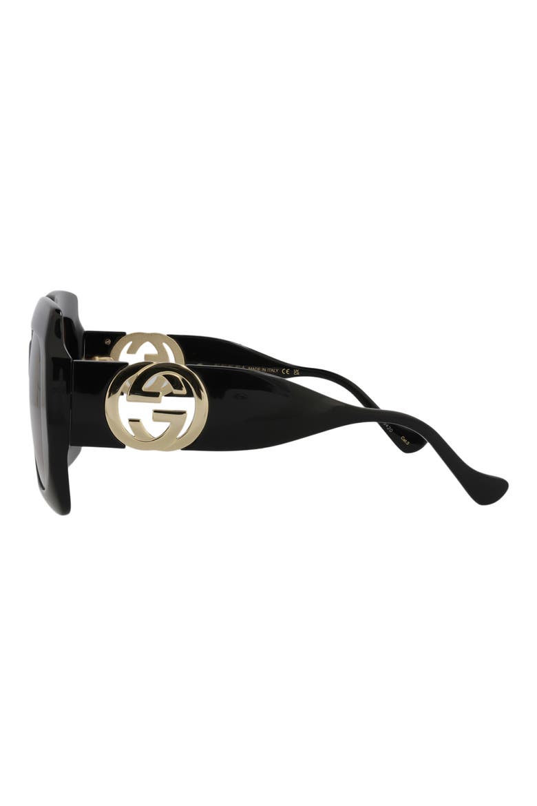 54mm Square Sunglasses, Alternate, color, BLACK BLACK BROWN