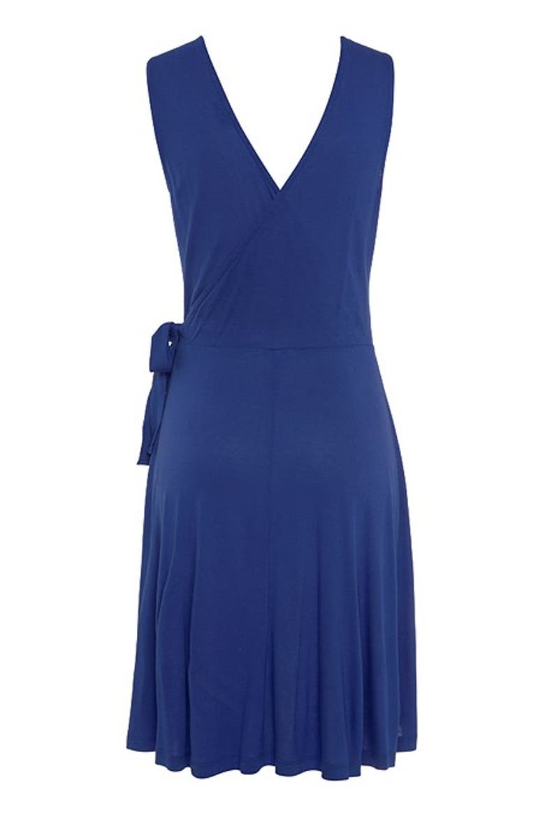 Women's Sleeveless Wrap Look Dress, Alternate, color, blue
