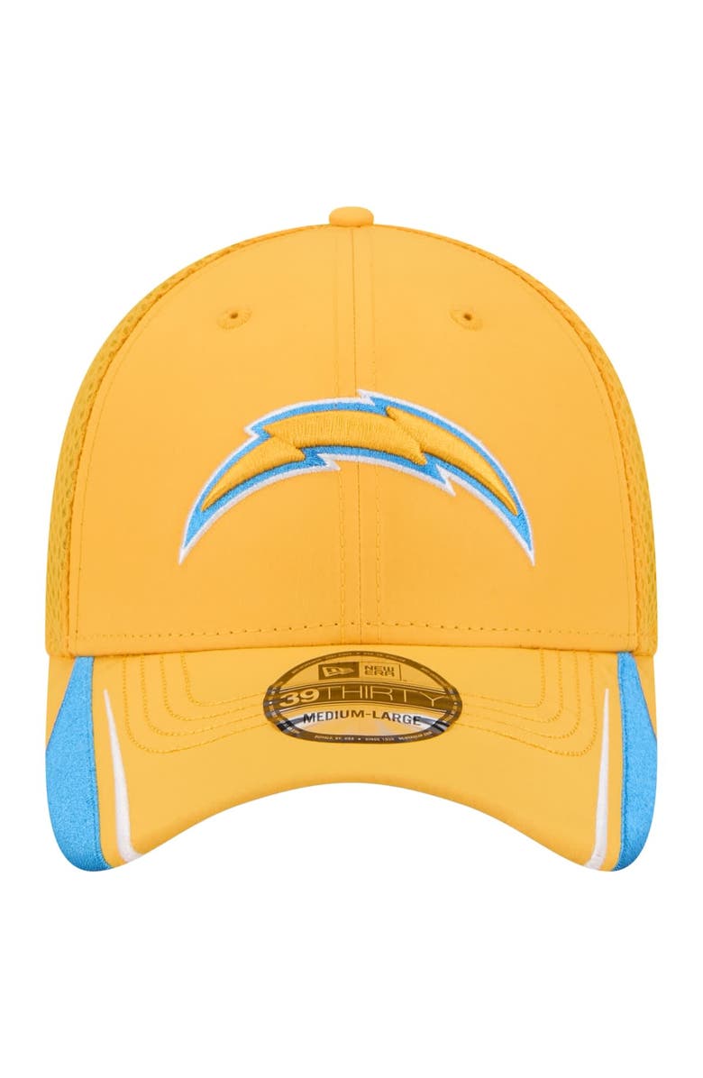 New Era Men's New Era  Gold Los Angeles Chargers Linear 39THIRTY Flex Hat, Alternate, color, 