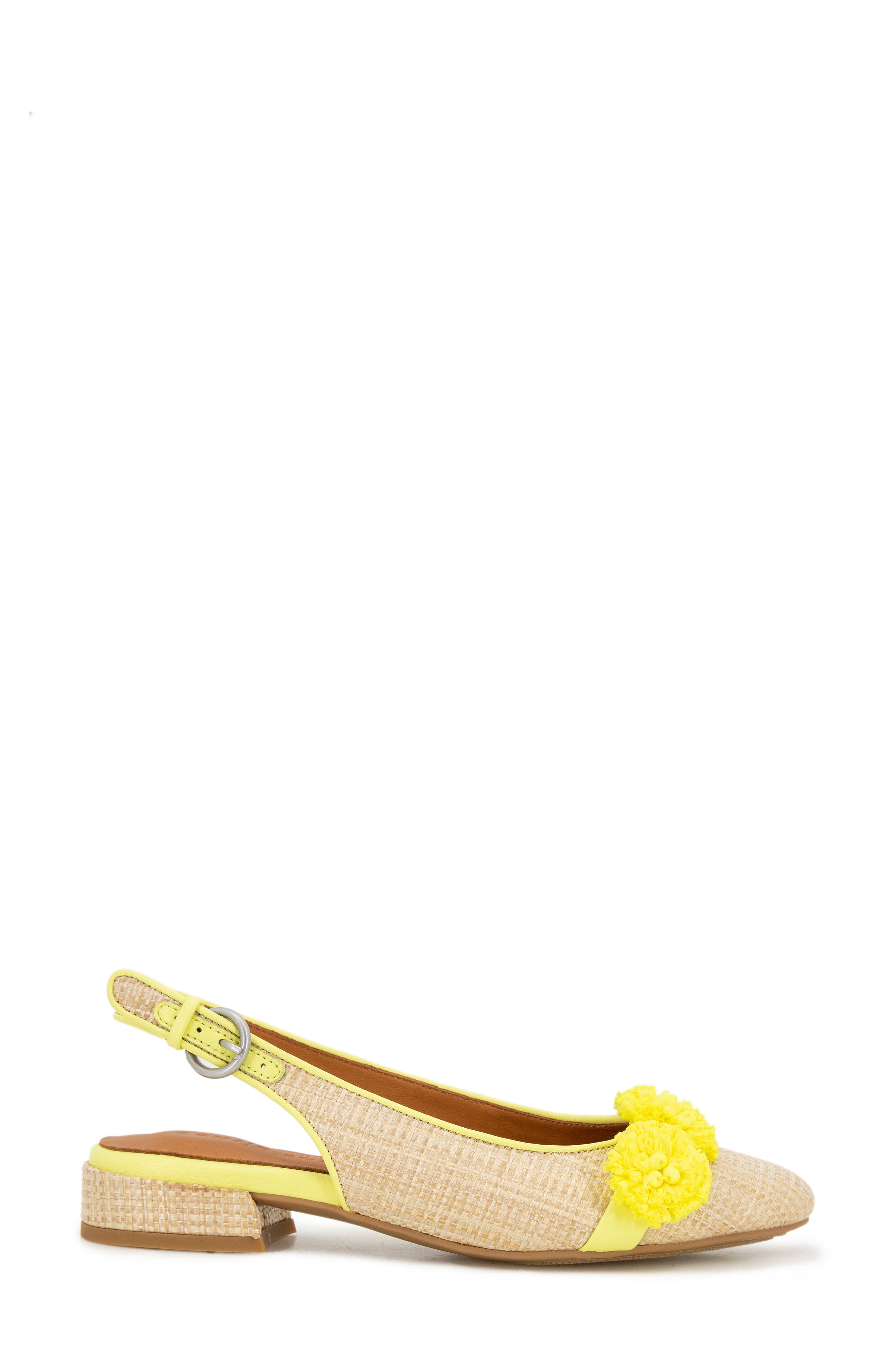 Gentle Souls Anana Raffia Flower Slingback Flat, Alternate, color, 