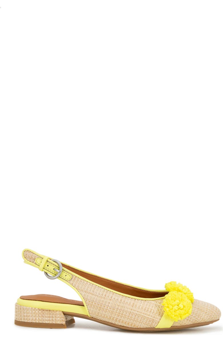 Gentle Souls Anana Raffia Flower Slingback Flat, Alternate, color,