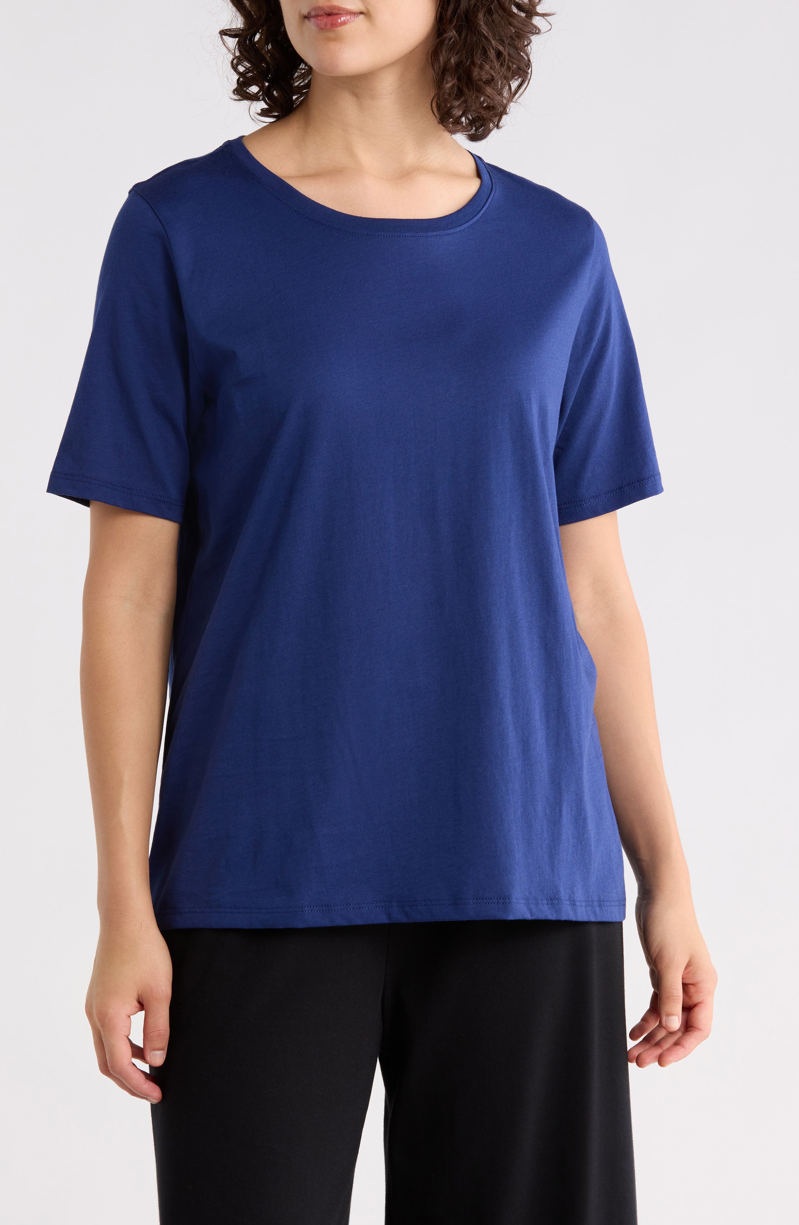 Eileen Fisher Crewneck Short Sleeve Organic Cotton T-Shirt