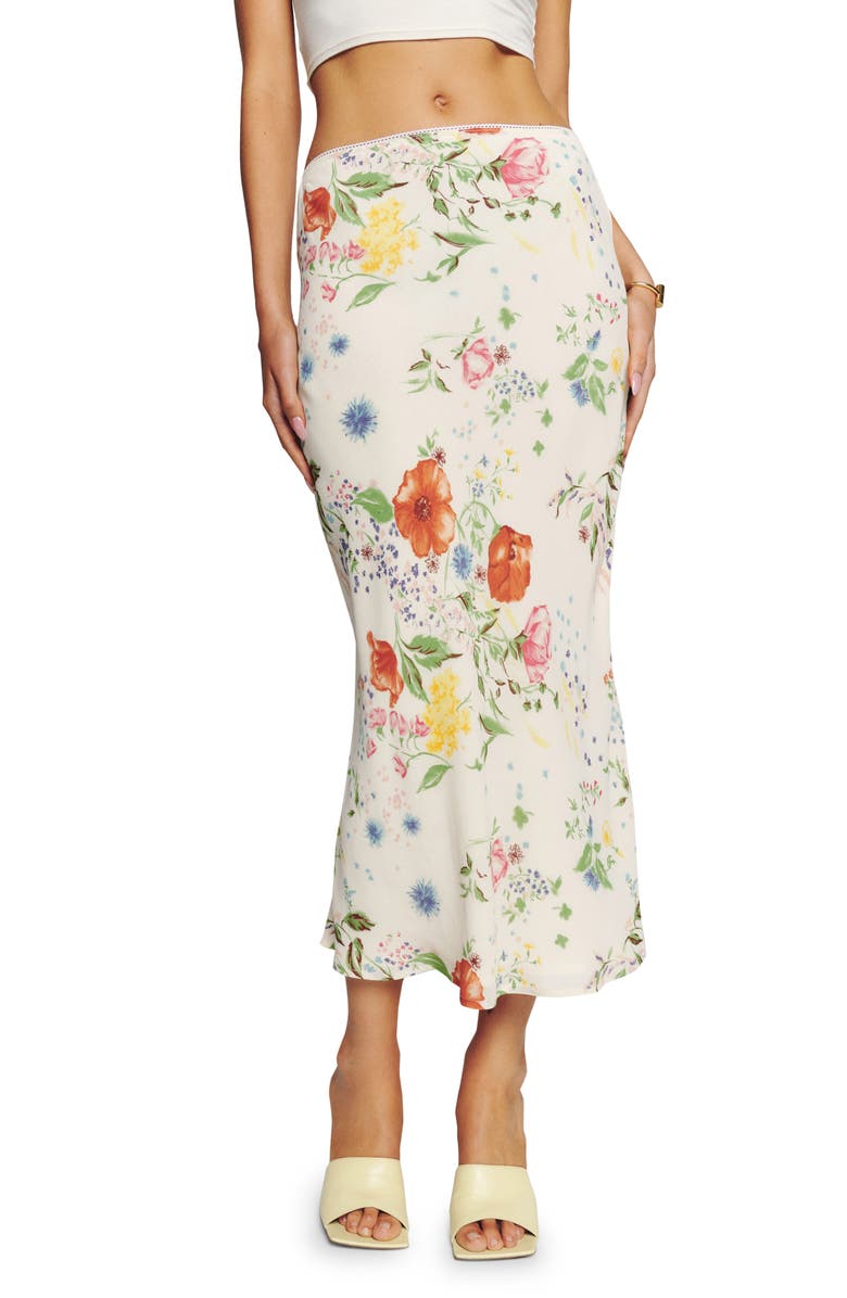 Reformation Layla Floral Midi Skirt, Main, color,