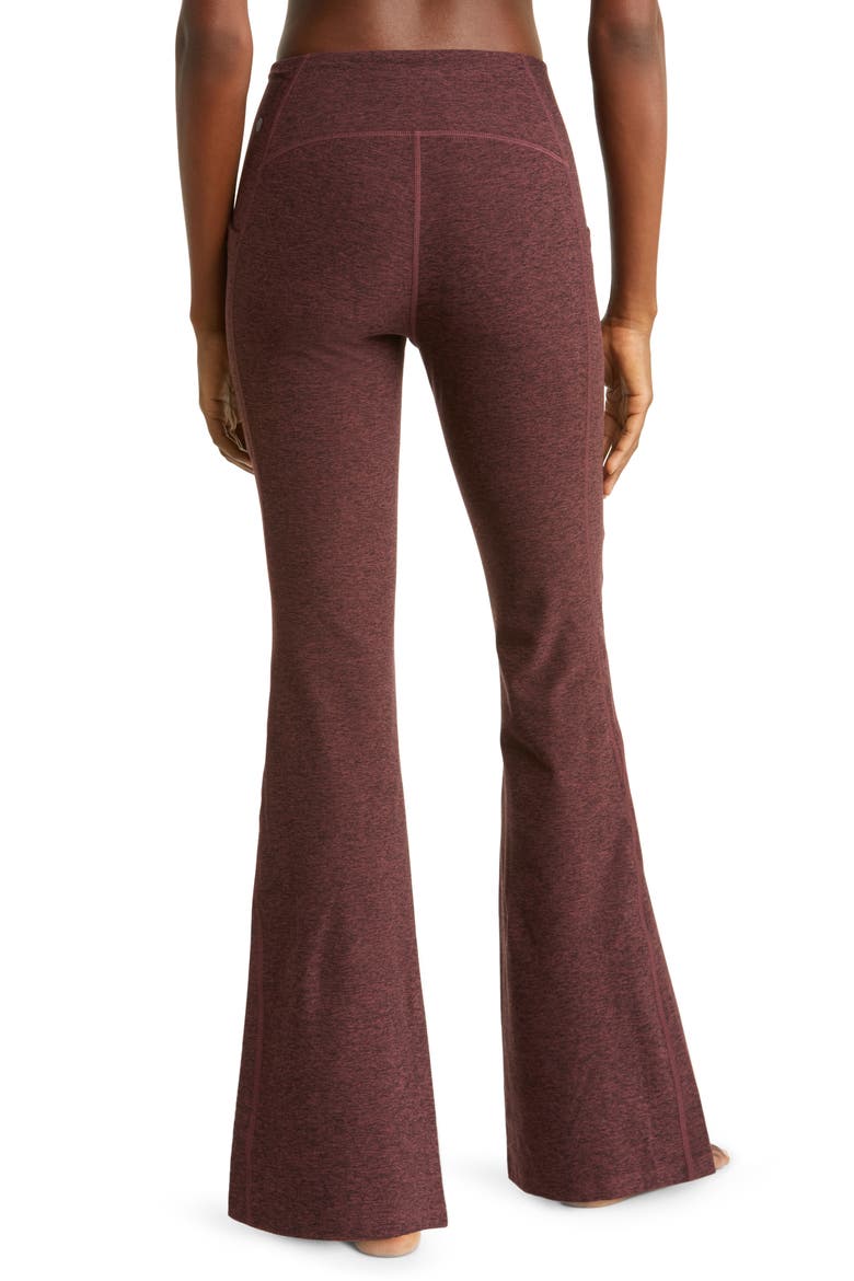 Restore Soft High Waist Pocket Flare Leggings, Alternate, color, BURGUNDY SASS