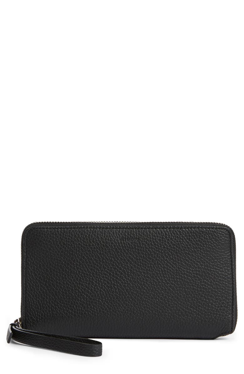 AllSaints Fetch Leather Phone Wristlet, Main, color,