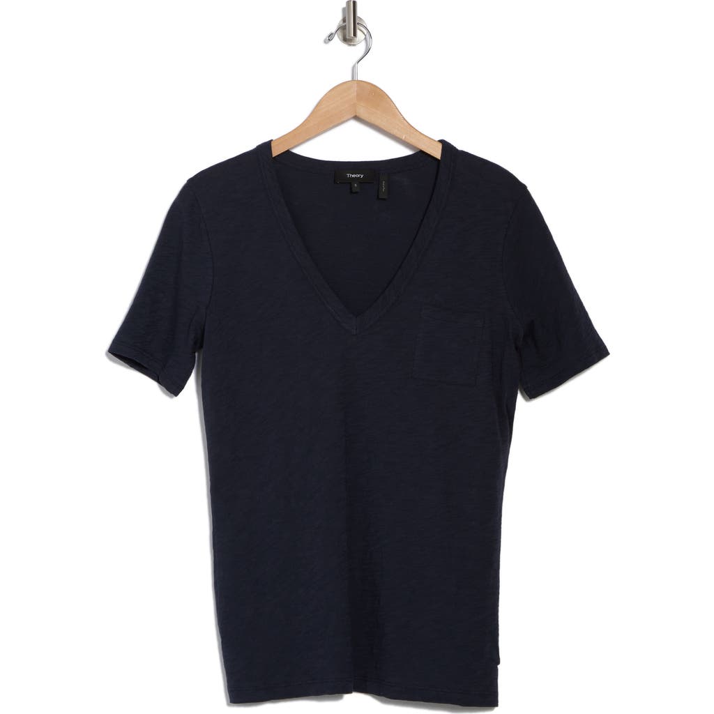 Theory Kovin Nebulous Slubbed T-shirt In Navy