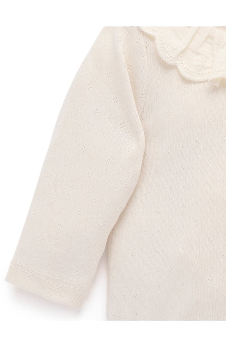 Purebaby Ruffle Pointelle Bodysuit, Alternate, color,