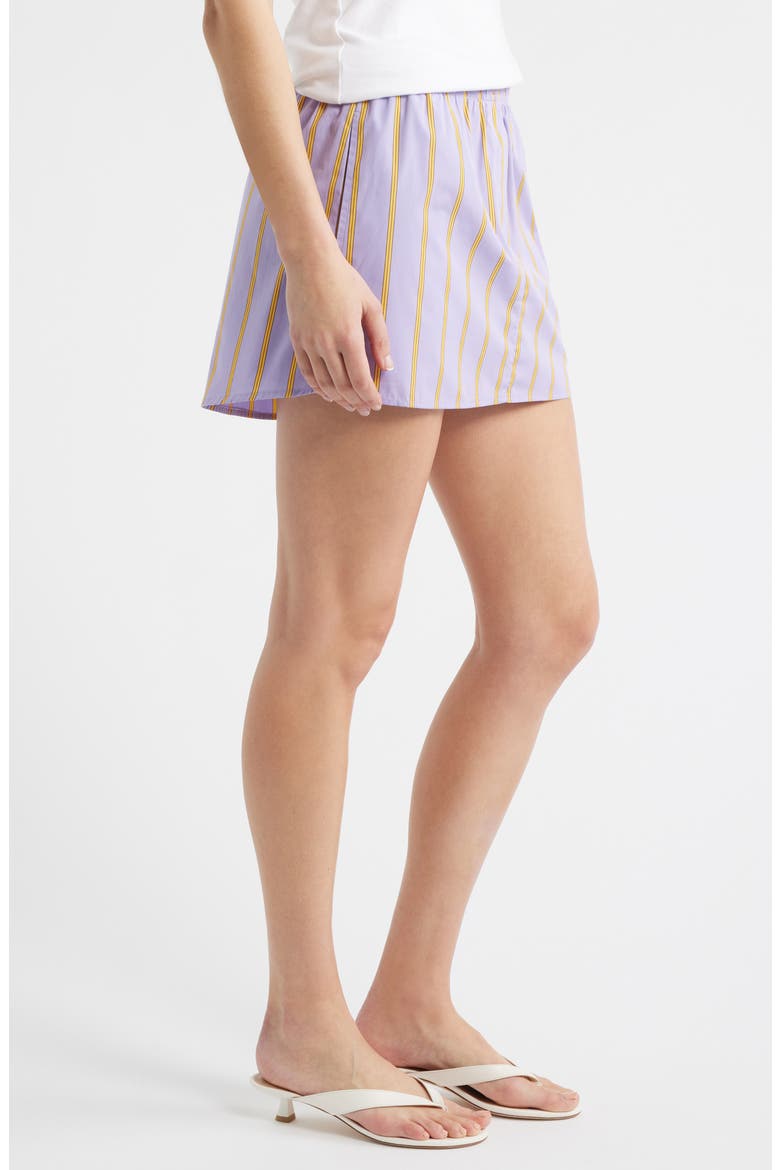 Stripe Cotton Pull-On Miniskirt, Alternate, color, PLUMLINE STRIPE
