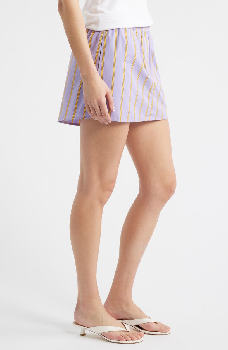 CISSA Stripe Cotton Pull-On Miniskirt, Alternate, color, Plumline Stripe