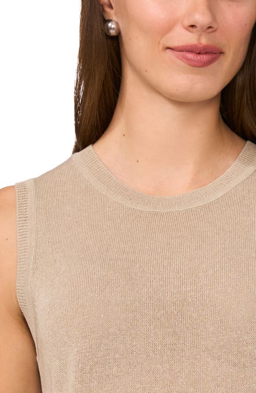 Halogenr Halogen(r) Crewneck Sweater Tank In Taupe Bisque