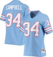 Mitchell & Ness Women's Mitchell & Ness Earl Campbell Light Blue Houston Oilers 1980 Legacy Replica Jersey