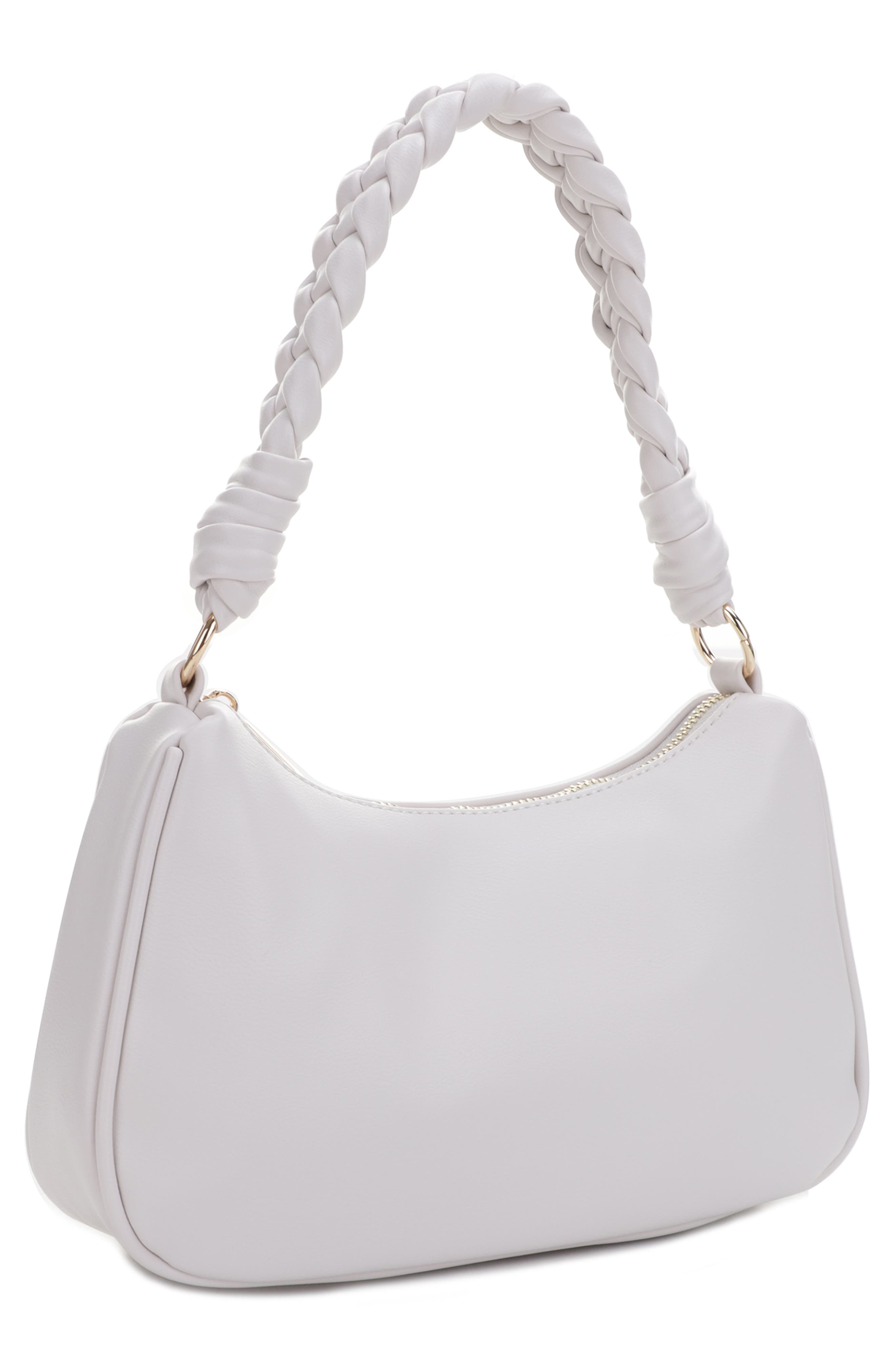 Sarah Vegan Leather Shoulder Bag, Alternate, color, WHITE
