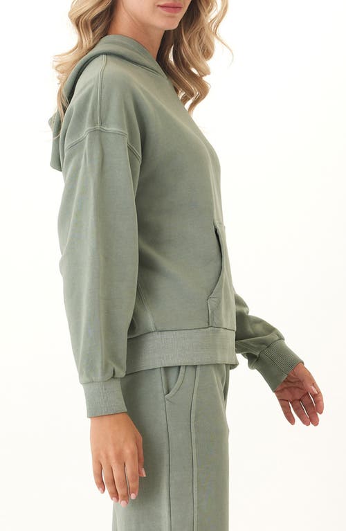 Threads 4 Thought Tanya Mineral Wash Cotton Blend Fleece Hoodie In Green