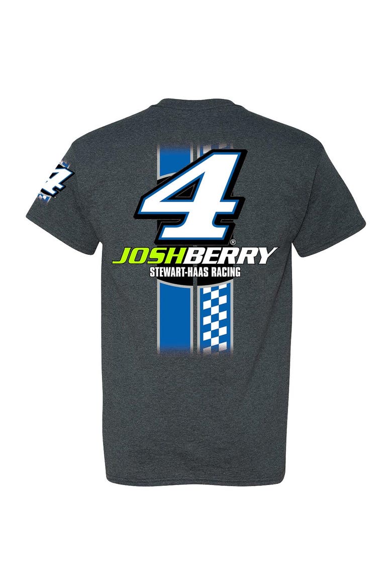 Men's Stewart-Haas Racing Team Collection  Heather Charcoal Josh Berry Lifestyle T-Shirt, Alternate, color, Heather Charcoal