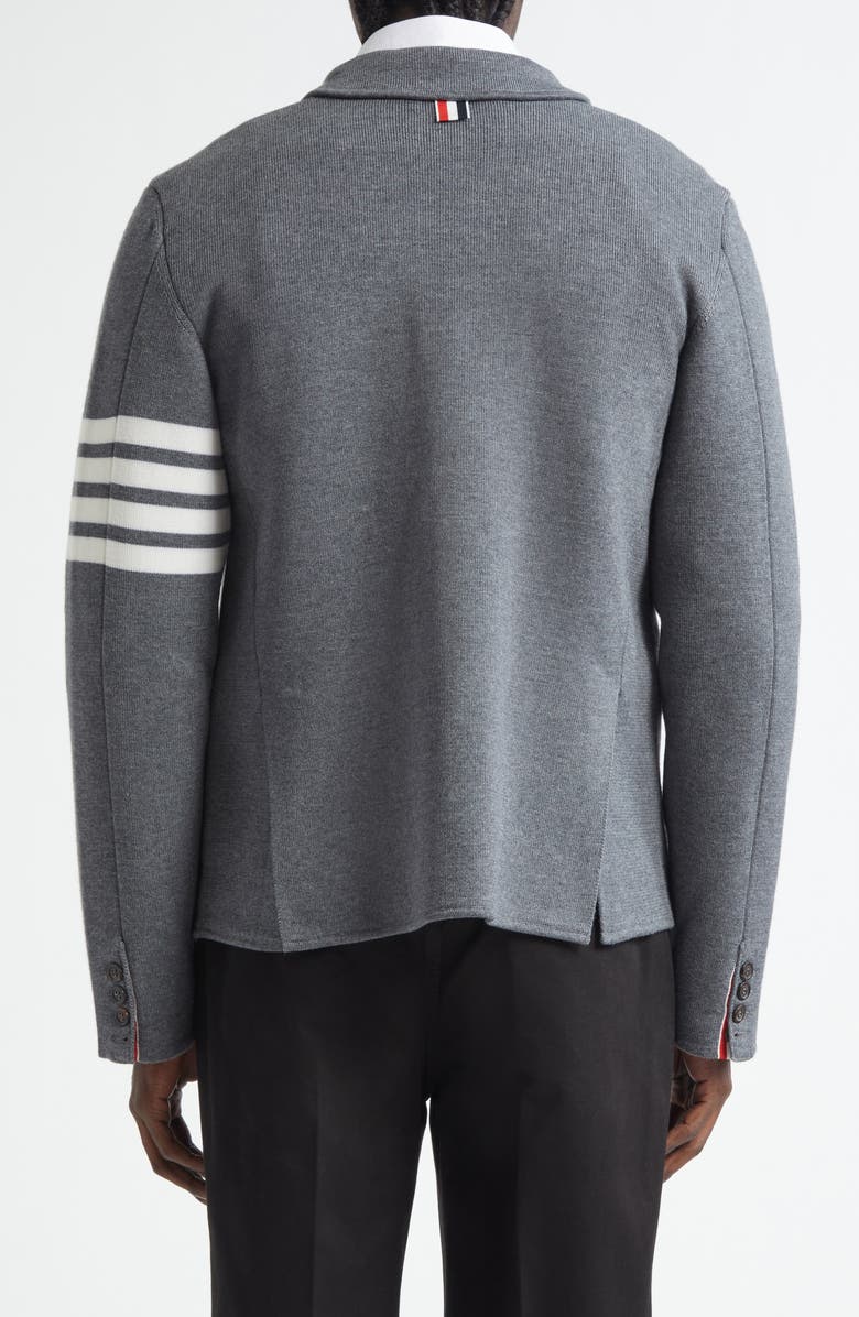 Thom Browne 4-Bar Merino Wool Blend Knit Sport Coat, Alternate, color, Medium Grey