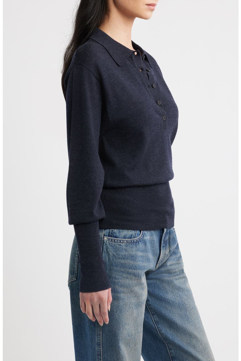 November Merino Wool Knit Polo, Alternate, color, NAVY