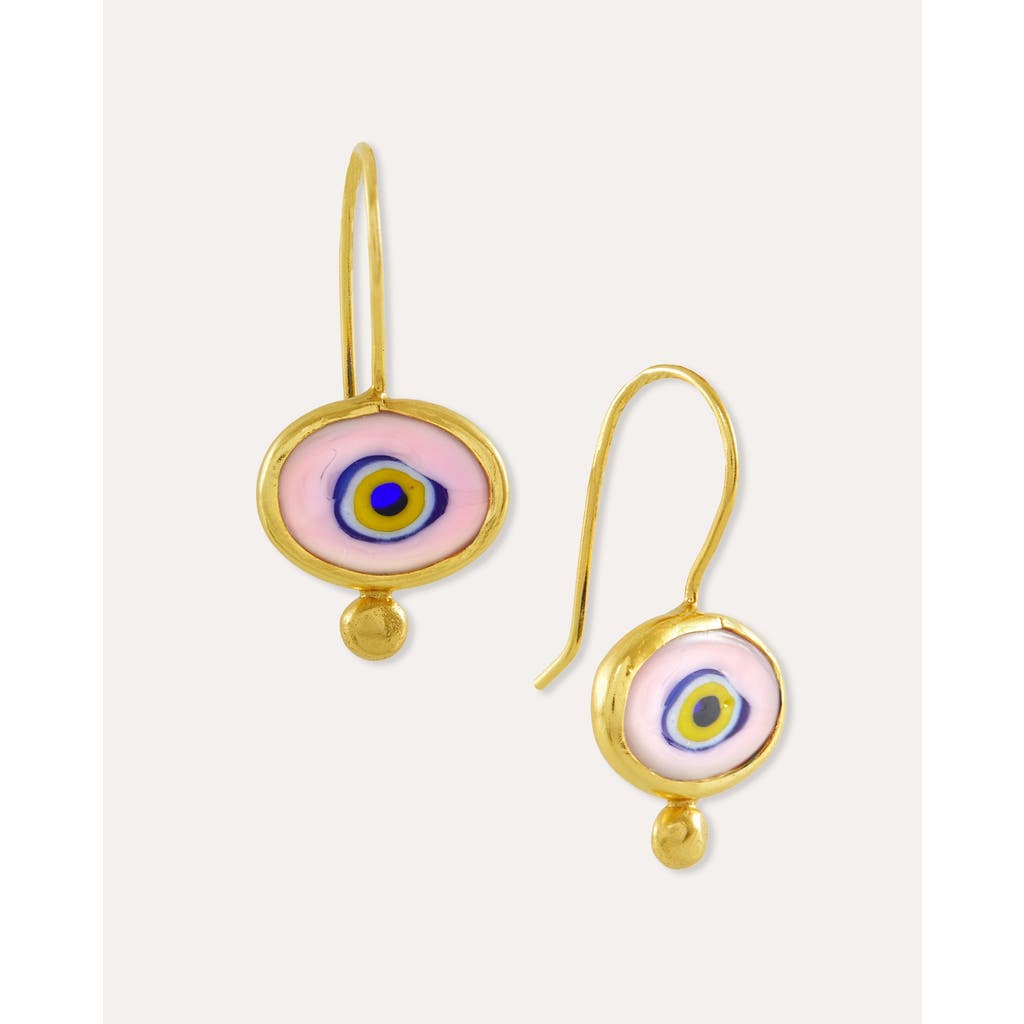 Ottoman Hands Alara Evil Eye Drop Earrings in Gold  product
