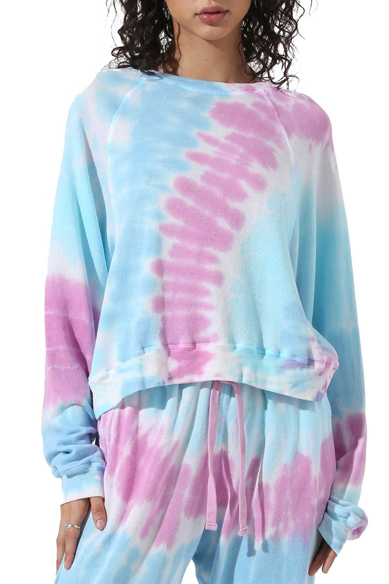 Farrow Tie Dye Pullover, Main, color, SEA SALT/ SERENE/ PEONY