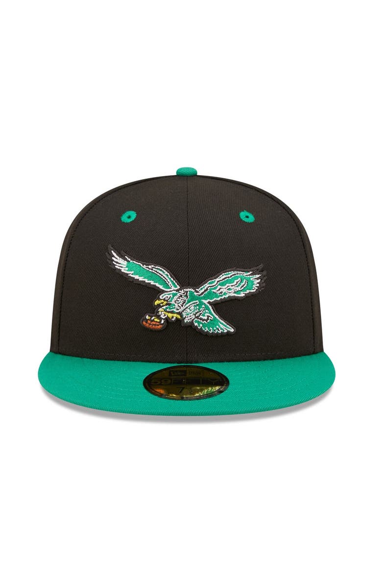 New Era Men's New Era Black/ Philadelphia Eagles Flipside 2Tone 59FIFTY Fitted Hat, Alternate, color, Black