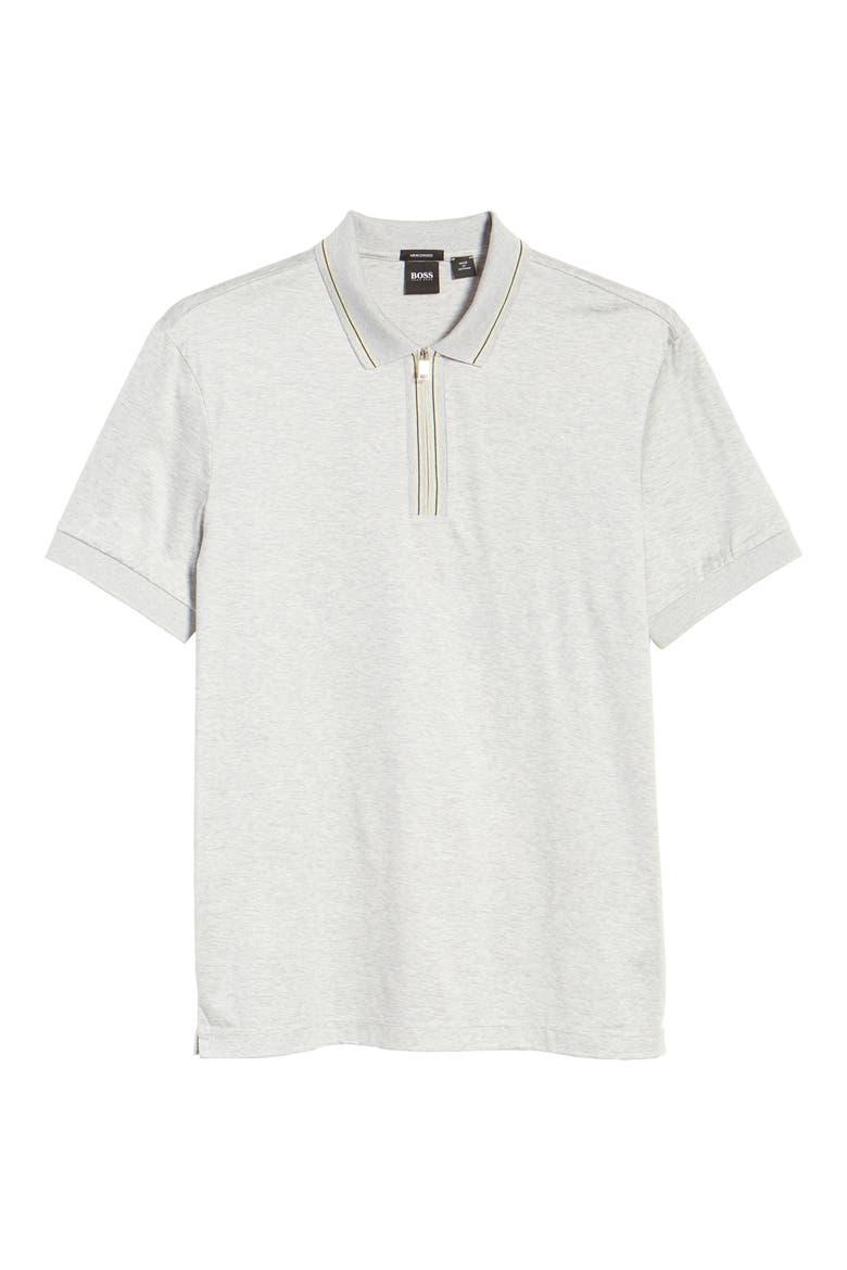 Paras Heathered Cotton Polo Shirt, Alternate, color, GREY